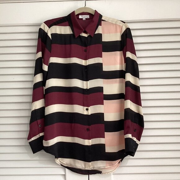 Equipment Essential Striped Colorblock Blouse Size S - Picture 6 of 14